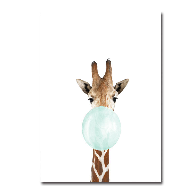 d985468a 4599 4dfe ab19 6392a3768ea1 - Living Room Decorative Painting Horse Giraffe Balloon Children's Room Rimless