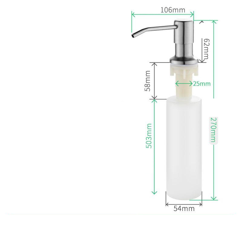 Kitchen Sink Stainless Steel Manual Pressure Liquid Soap Dispenser Bottle Silver 300Ml - Shop at LoveMi