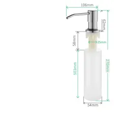 Kitchen Sink Stainless Steel Manual Pressure Liquid Soap Dispenser Bottle - Silver 300Ml - View 1