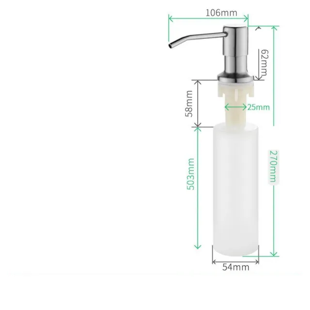 Kitchen Sink Stainless Steel Manual Pressure Liquid Soap Dispenser Bottle Silver 300Ml - Shop at LoveMi