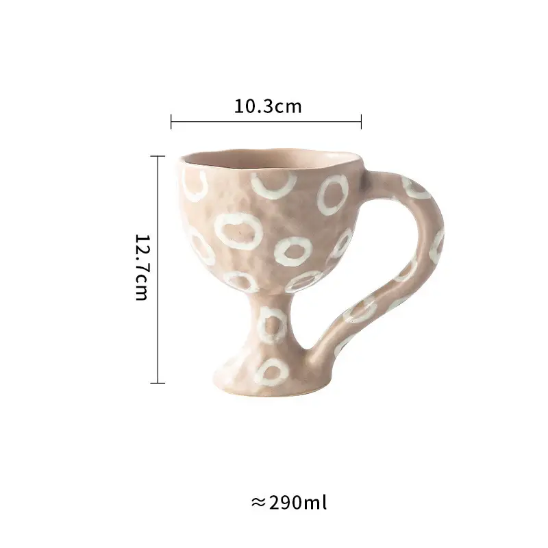 Handmade Decorative Ceramic Wine Glass Vintage Decoration