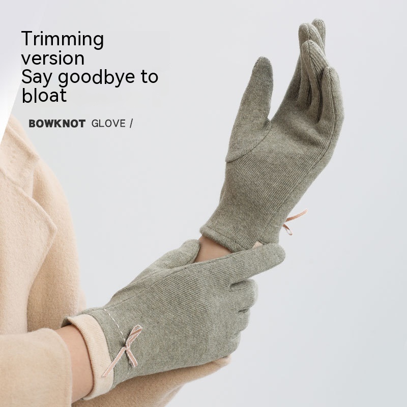 Title 1, Thickened Thermal Knitting Gloves For Women Aut...