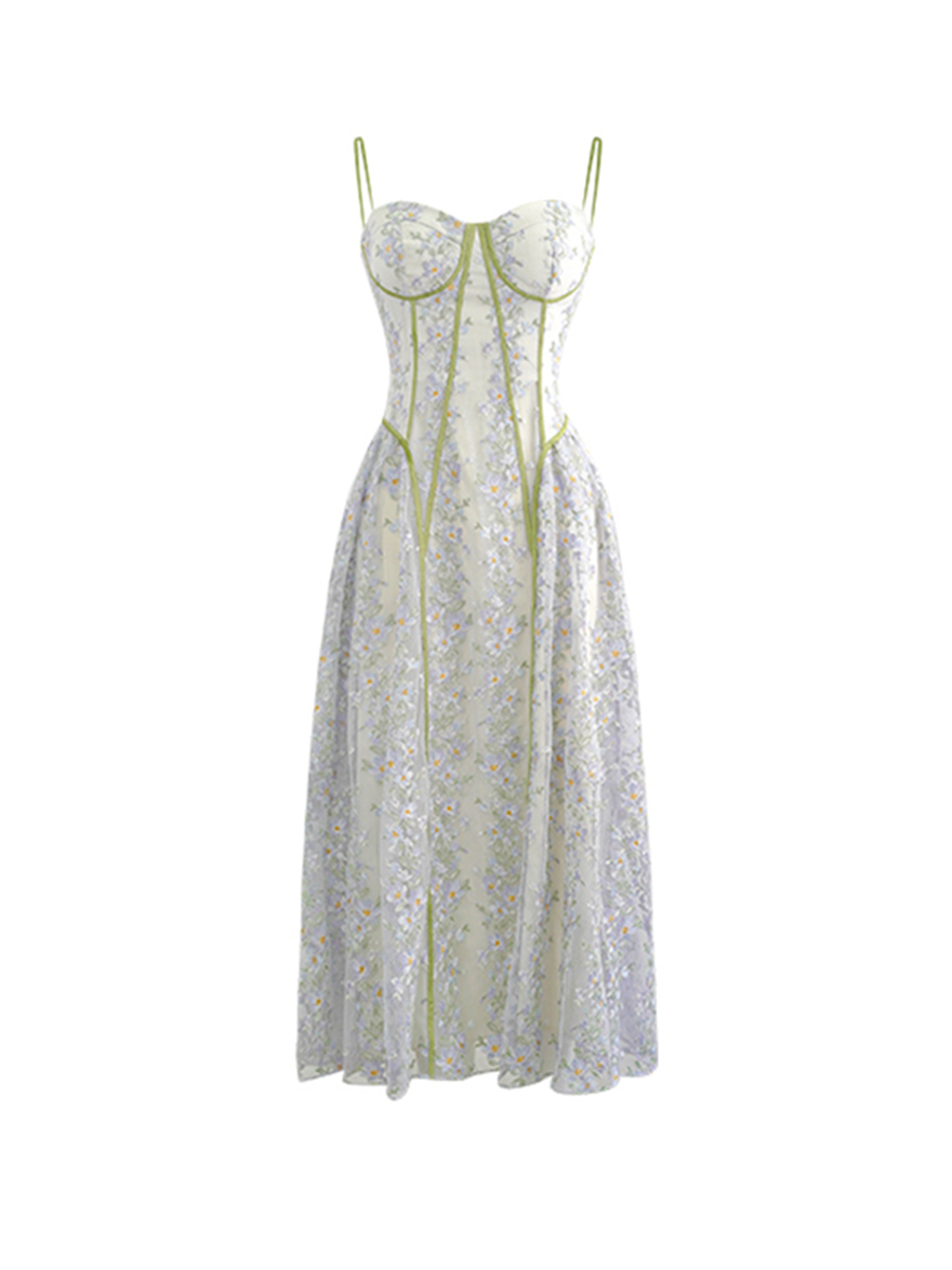 Lace Floral Sling Dress, picture 2 of 5