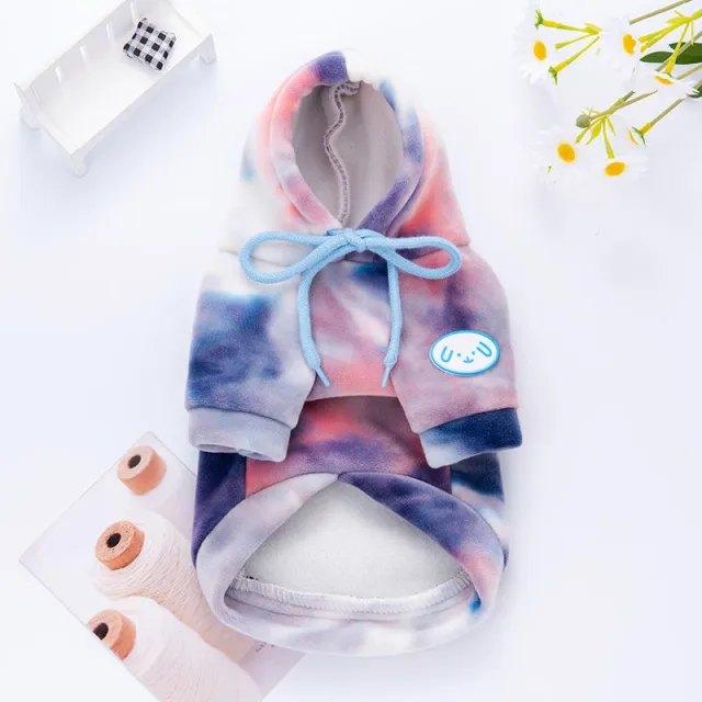 New Tie dyed Cat Clothes Autumn Winter Teddy Purple - Shop at LoveMi
