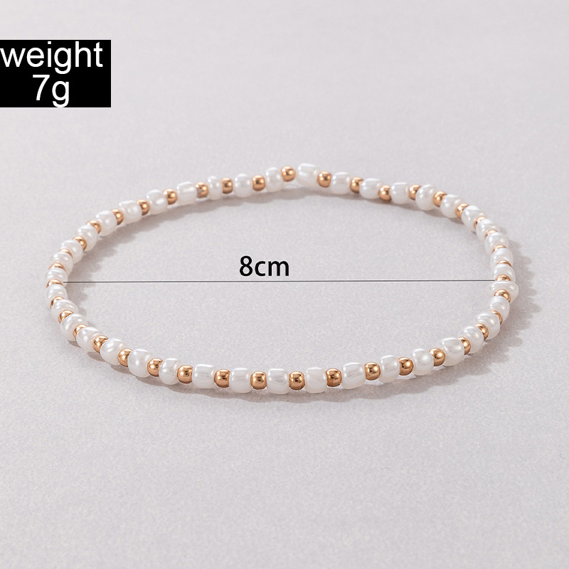 Title 1, Alloy Round Beads A String Of Beads Single Anklet