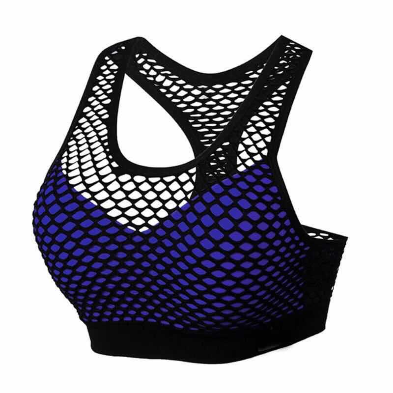 Title 5, Breathable mesh rimless sports bra quick-drying...