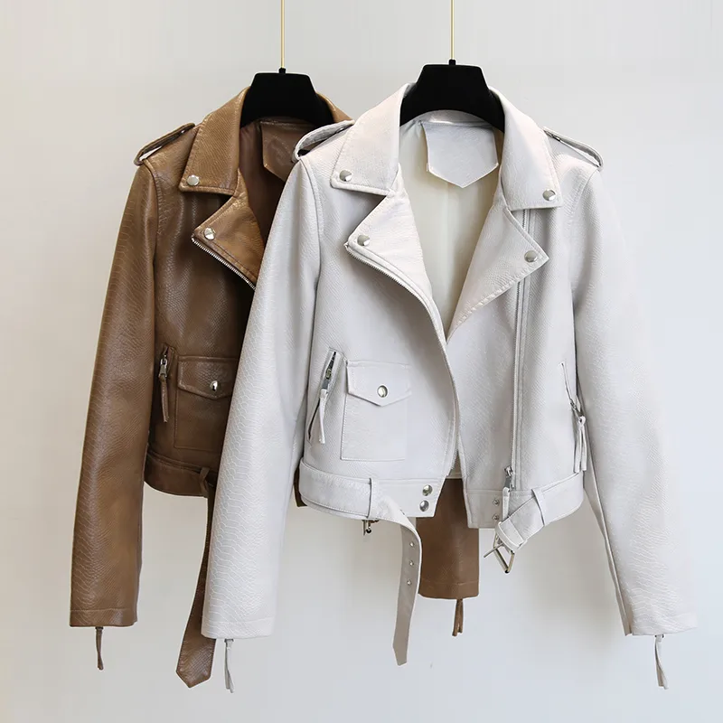 Women's Short Leather Jacket Spring and Autumn