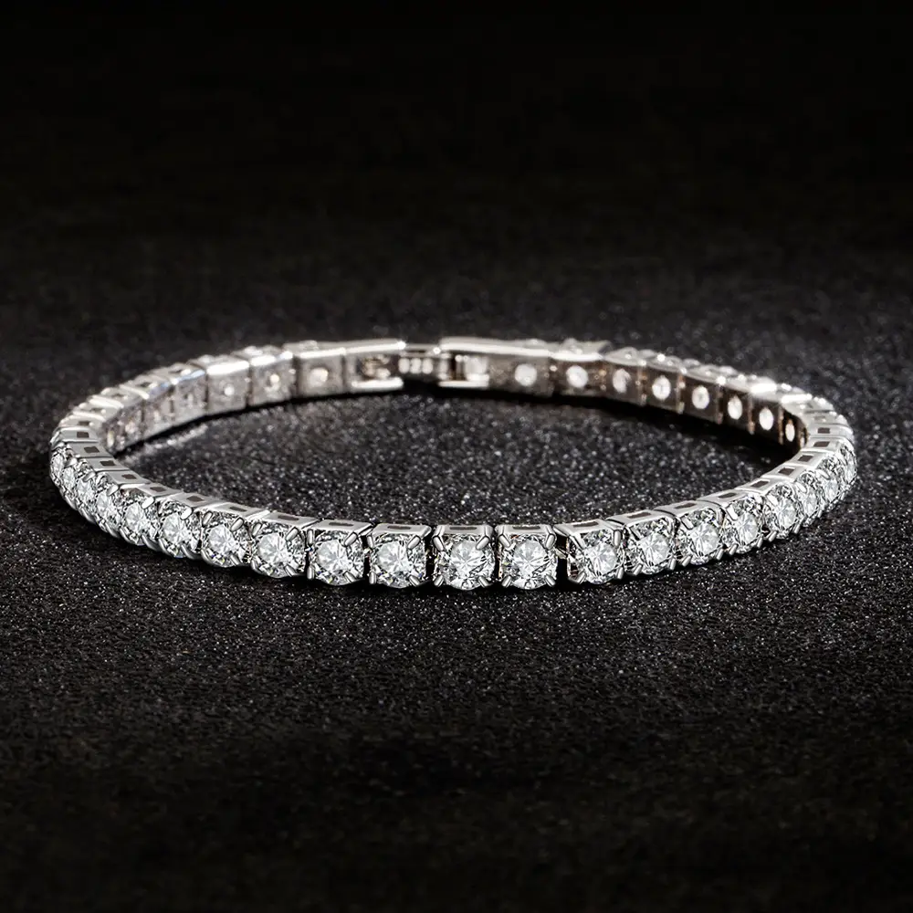 Fashion Women's Simple Zircon Copper Bracelet