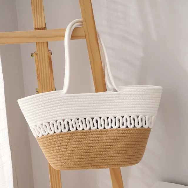 Woven One Shoulder Large Capacity Tote Beach Bag Without Lining - Shop at LoveMi