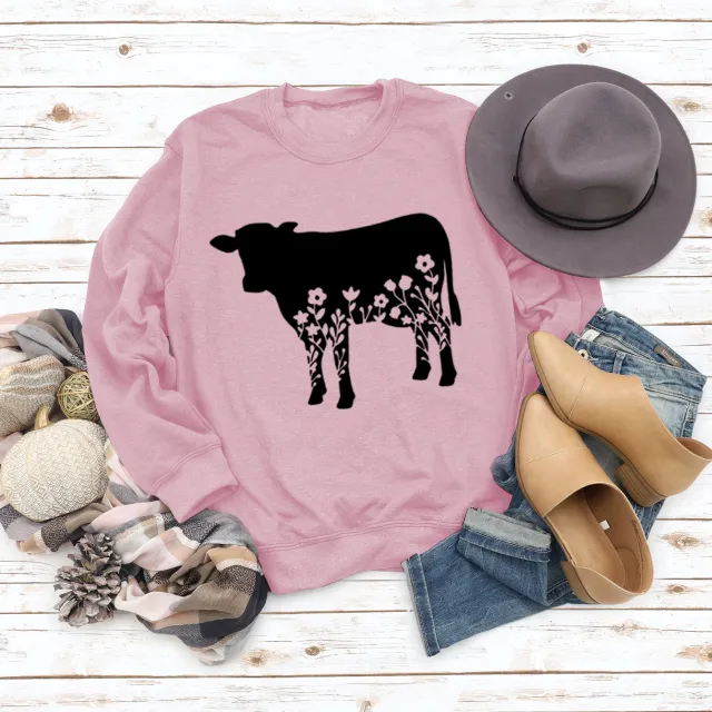 Independent Round Neck Loose Sweater Pink - Shop at LoveMi