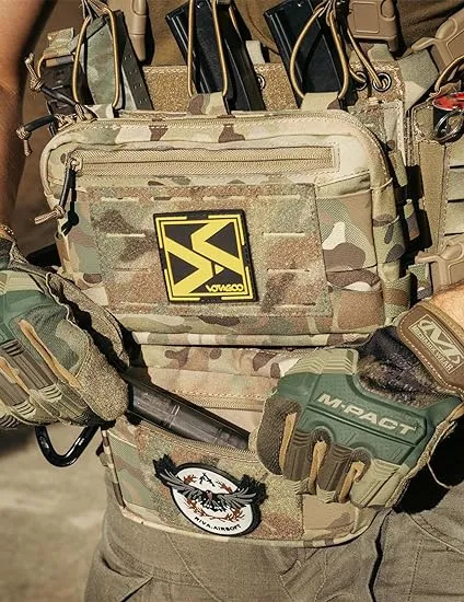 Modular Tactical Chest Rig with Magazine Pouch. High Quality Material Tactical chest rig tactical vest is made of high quality nylon fabric, an heavy duty fabric that resists wear, stress, and tearing, Water repellent fabric ensures minimal water absorpti