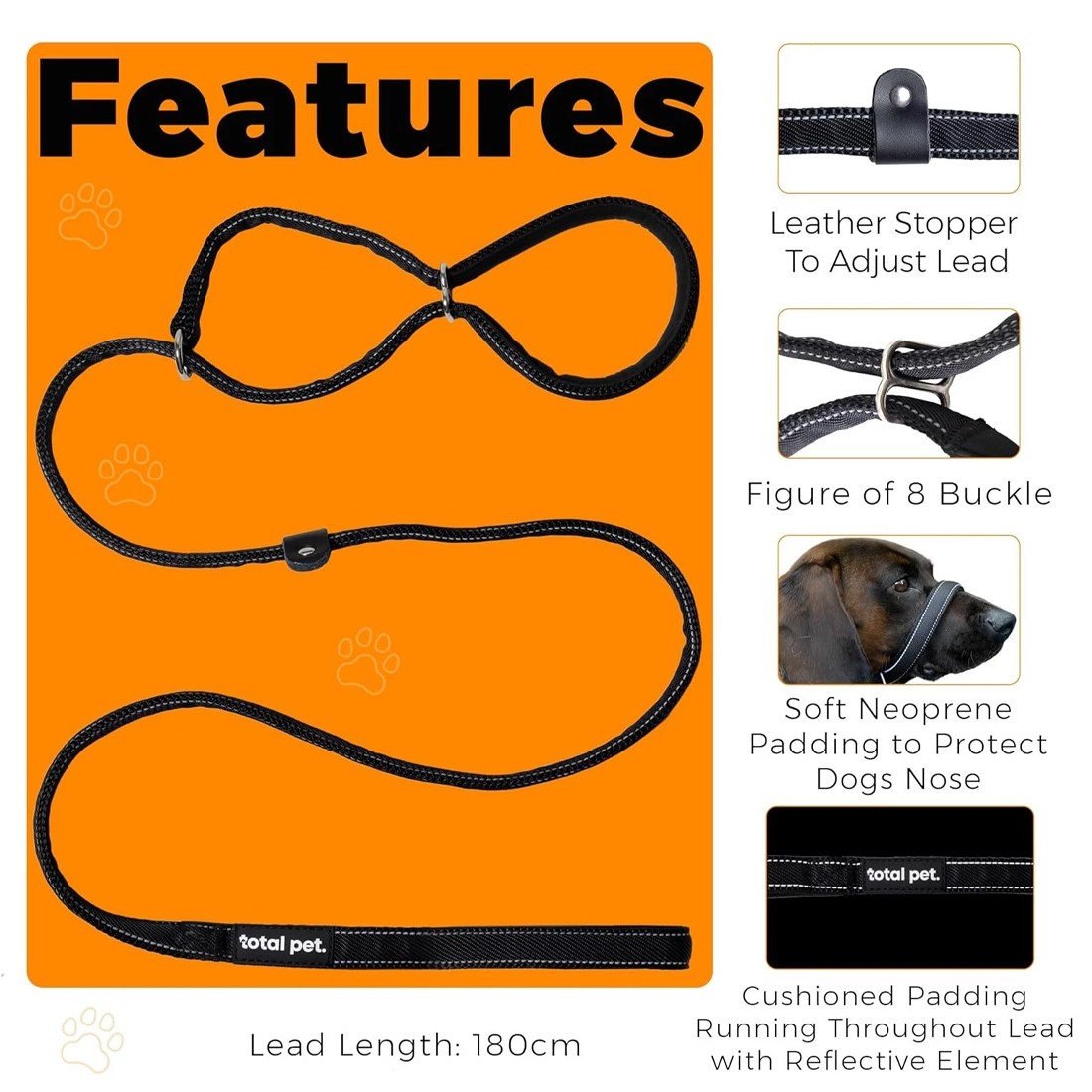 Integrated Anti-Bite Muzzle & Leash For Dogs Dog Lead Waste Bag Dispenser