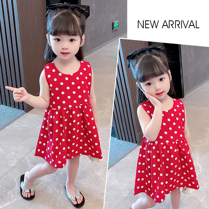 Girls' Dress, Blended Fabric, Cool Children's Skirt, Sleeveless