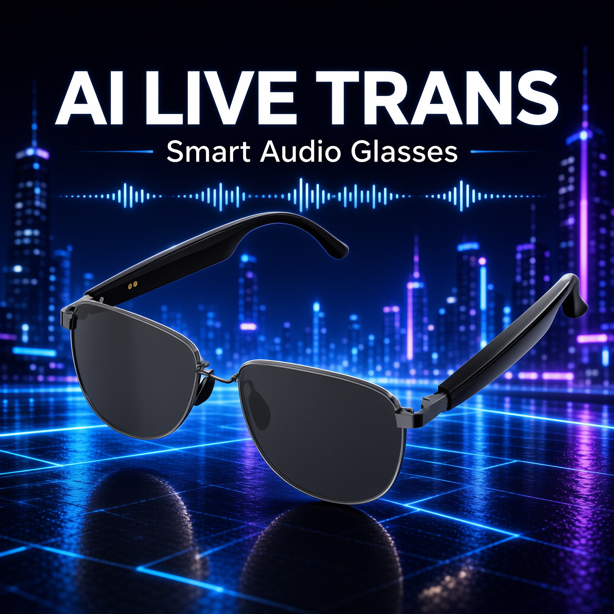 AI Smart Translation Bluetooth Sunglasses Smart Glasses For Cycling Driving Hands Free Call Comfortable Wear Outdoor Sports Sun Glasses