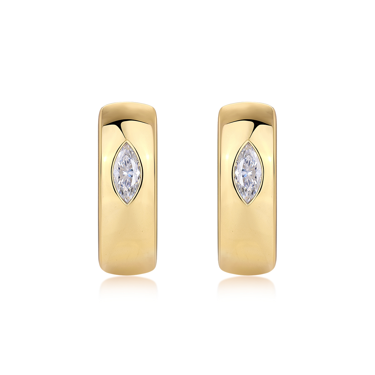 A Luxurious And Fashionable Minimalist Jewelry Earring Set Featuring Top-quality Moissanite Stones, Made Of S925 Silver Electroplated With Gold. - Image 1