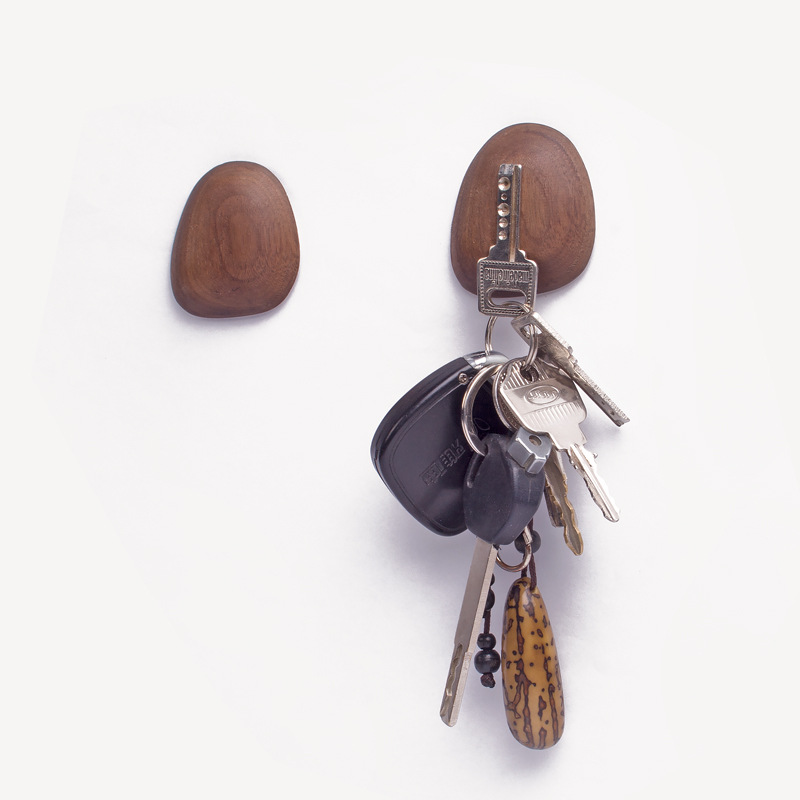 Title 6, Walnut Wood Key Wall Sticker Hook