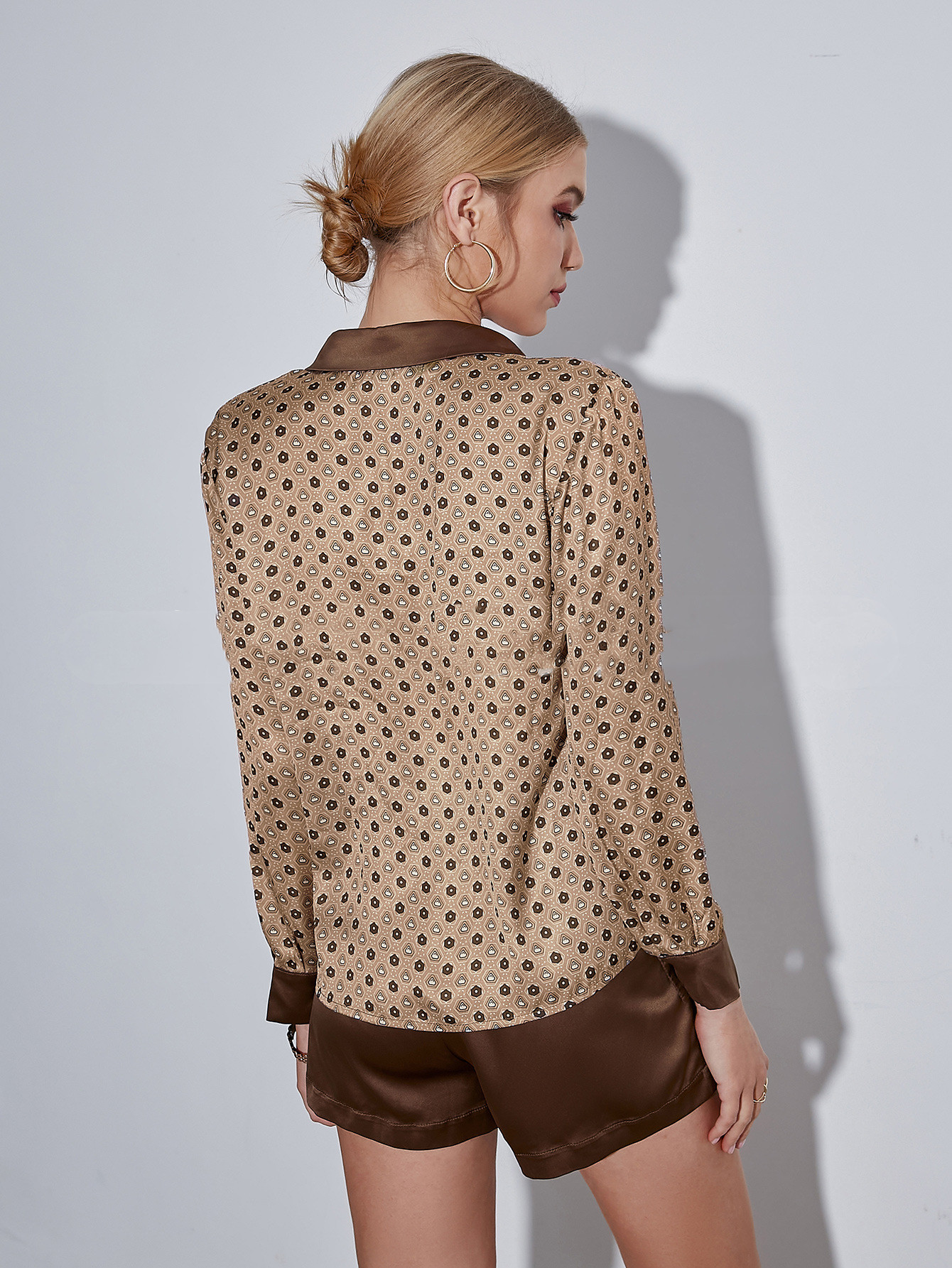 Mori Long Sleeve Retro Temperament Commuter Leopard Print Suit