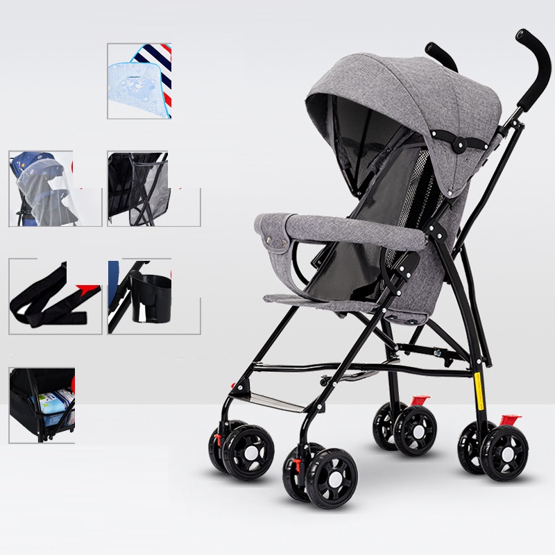 Sit And Lie Down Baby Portable Folding Simple Trolley — foto 8