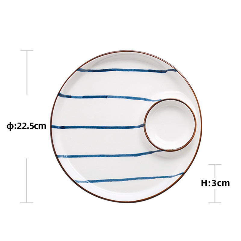 Title 5, Household Ceramic Round Dumpling Dinner Plate