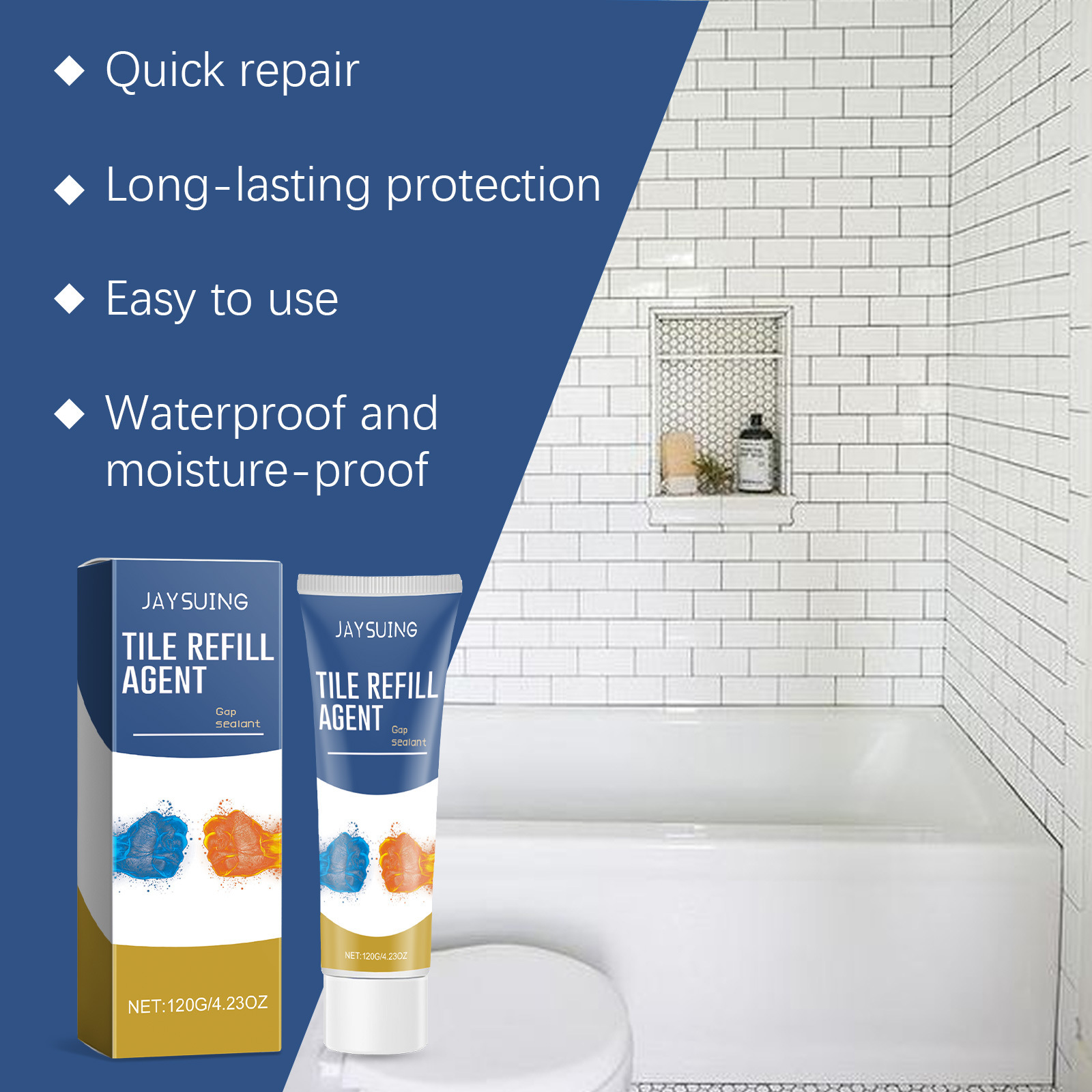 Jaysuing Tile Grout Sealant, Waterproof And Mildew-proof Grout For Household Kitchen And Bathroom Floor Tiles. 4
