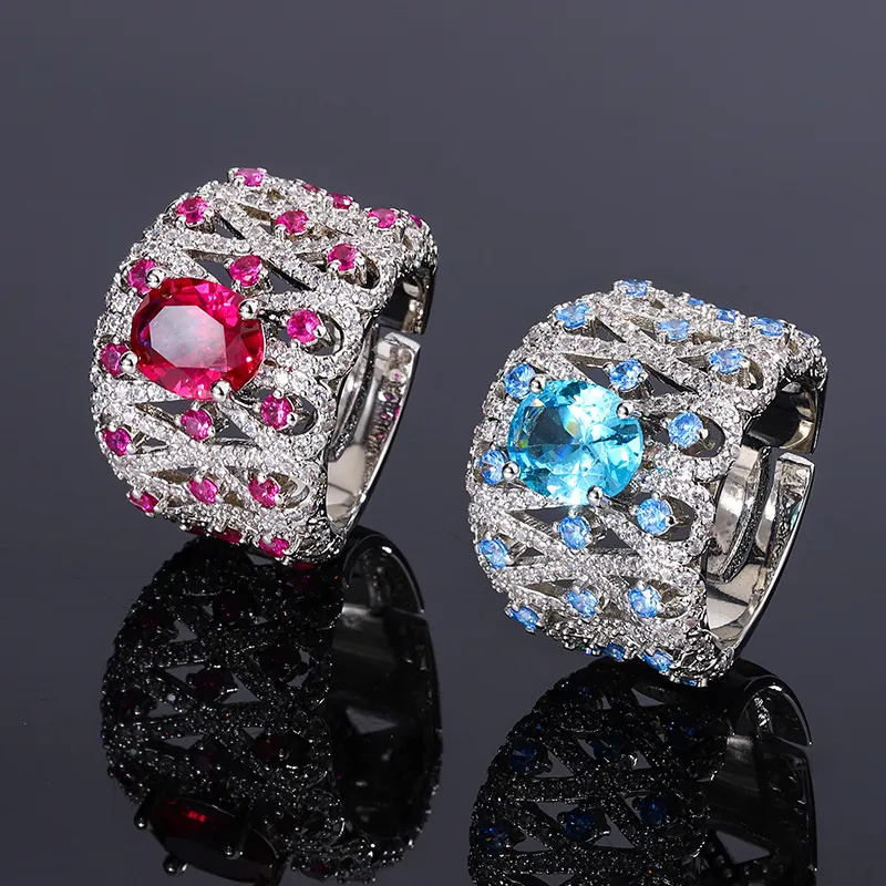 Colorful Treasure Ring Women's Exaggerated Wide Edition Finger Ring