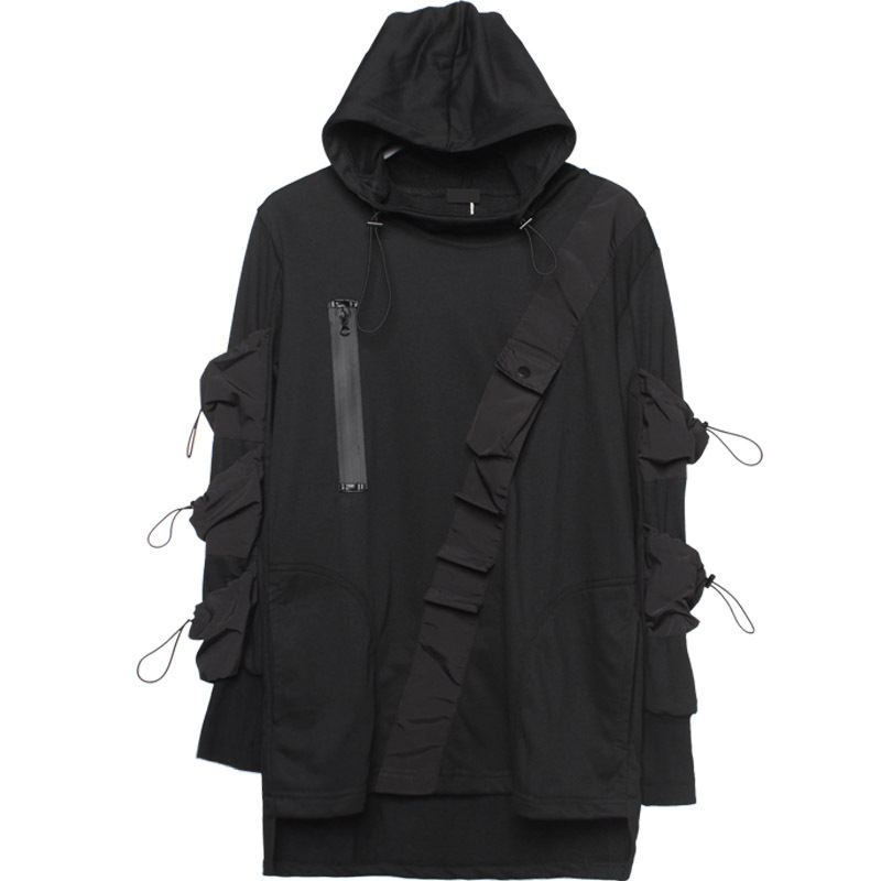 Men's Drawstring Hooded Loose Tactical Sweater