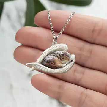 Acrylic Plane Lazy Dog Hanging Necklace
