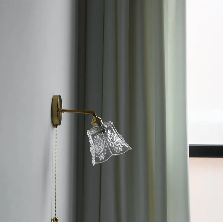 Adjustable Wall Lamp In Front Of Mirror