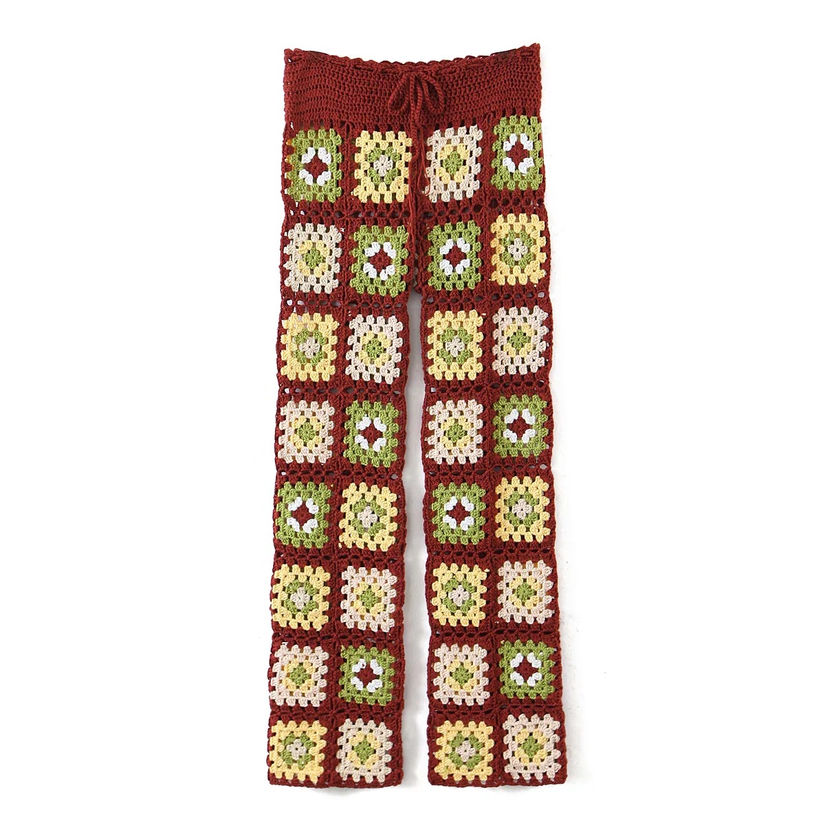 Title 3, Pantalon au crochet à la main à motif floral co...