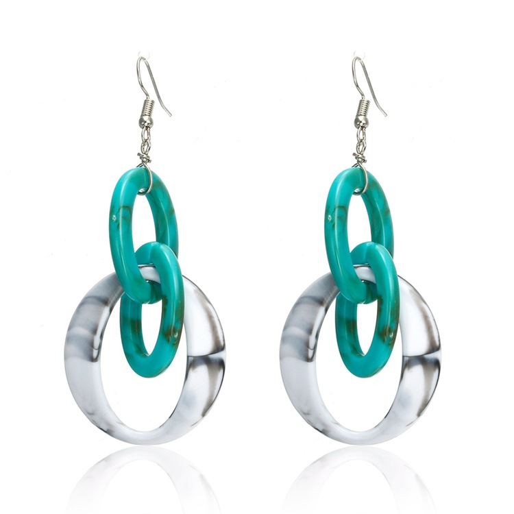 Title 7, Geometric Acrylic Hepburn Wind Color Bump Earrings