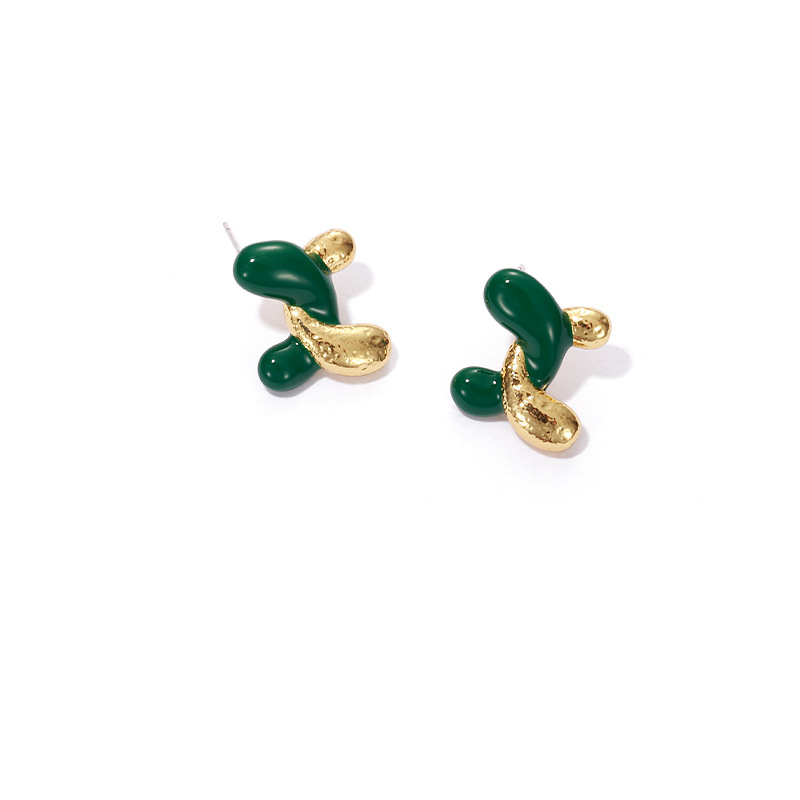European And American Luxury Green Contrast Color Fashion Earrings Earrings