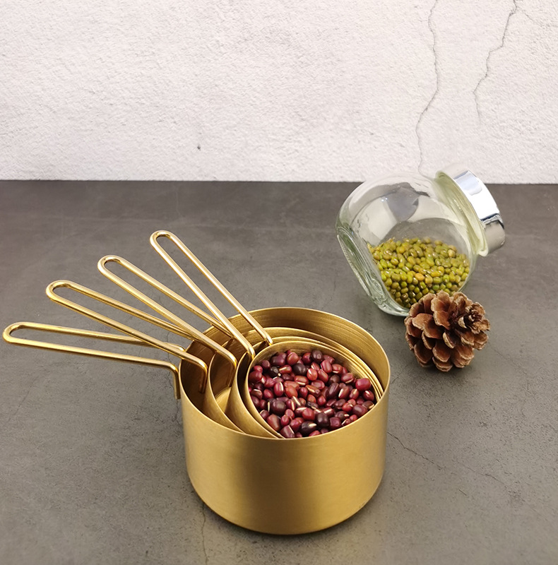 Gold Stainless Steel Measuring Cups, Set of 4