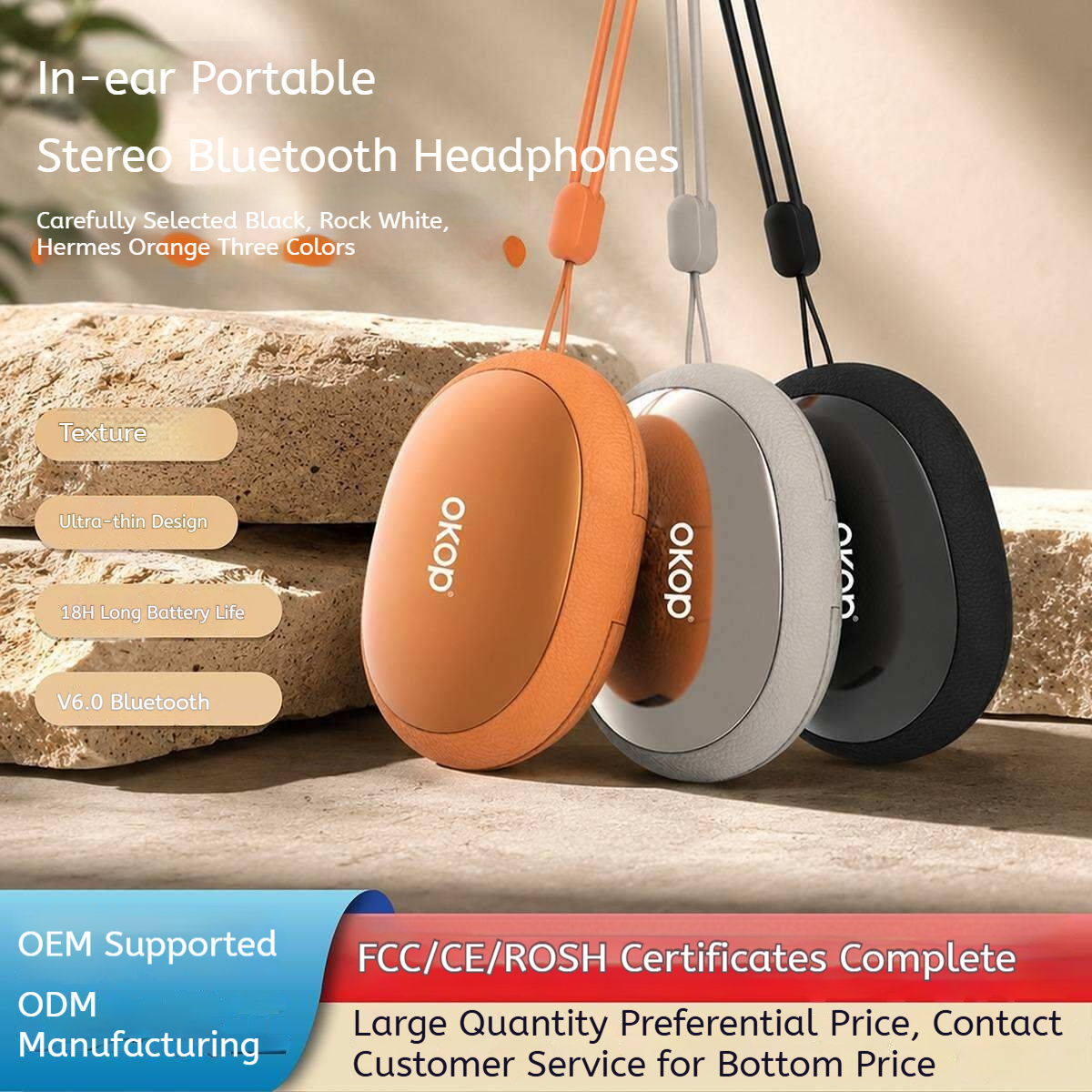 KP-228 Hot-selling In-stock Wireless Bluetooth Sleep Earbuds In-ear Design Long Battery Life Includes Lanyard Factory Direct Sales 2