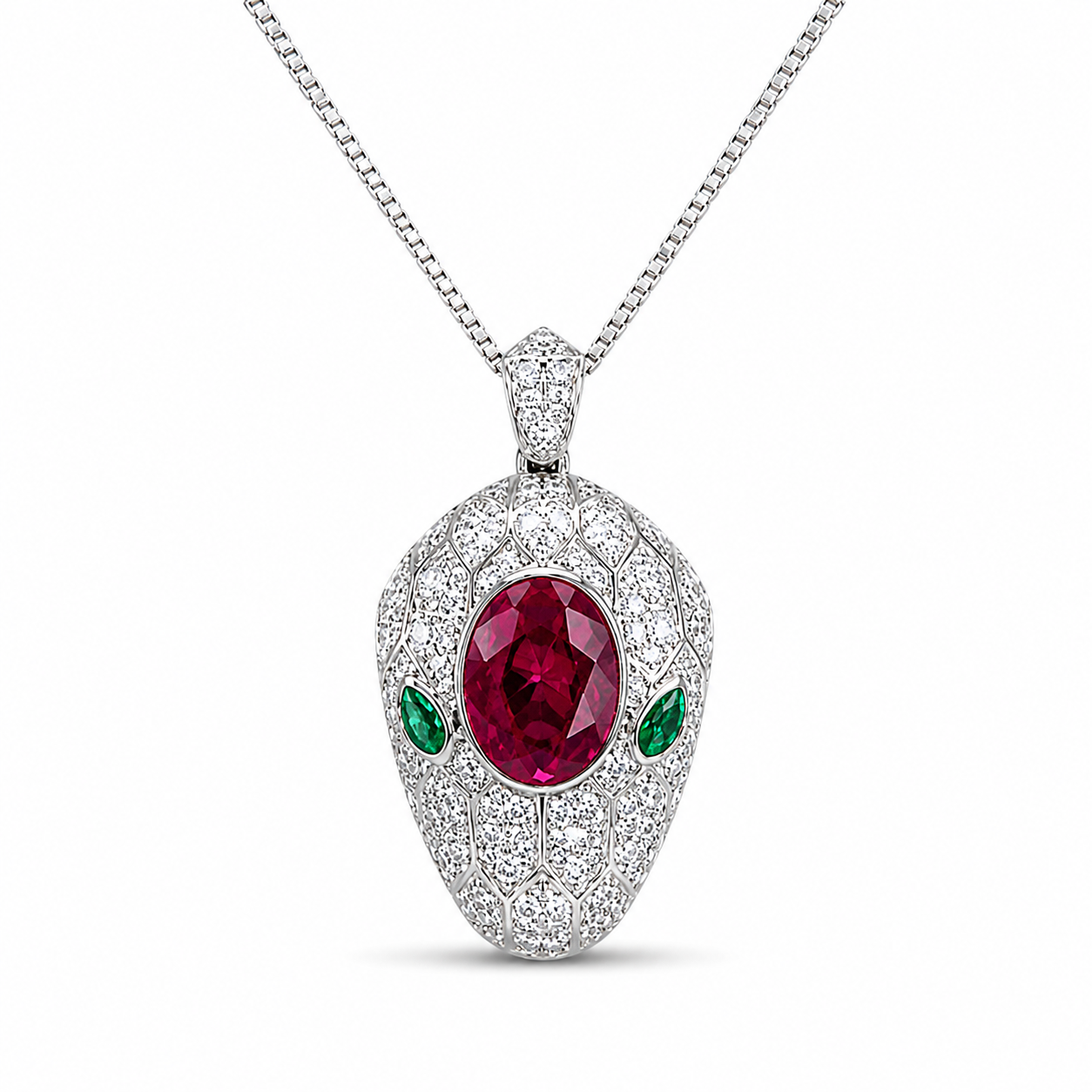 Luxe Serpent Head Statement Pendant Necklace