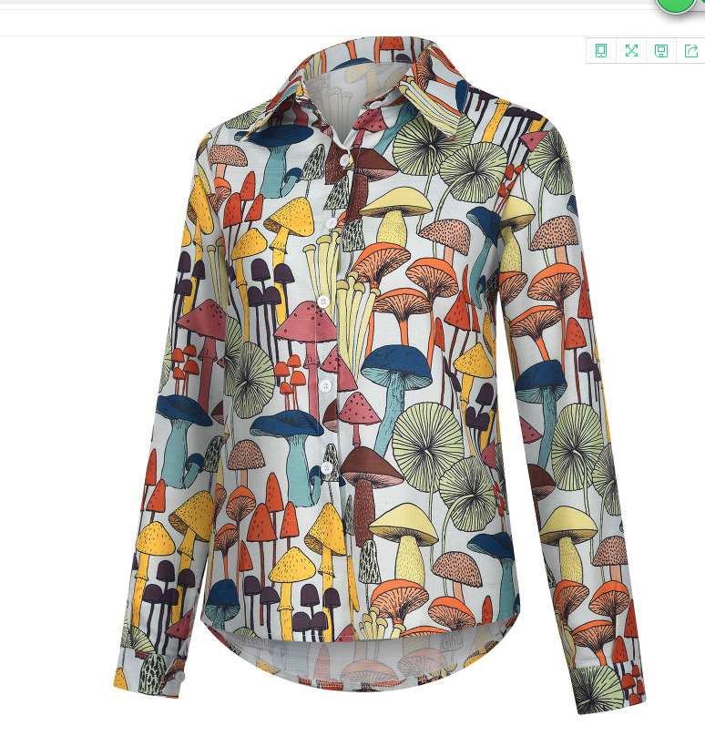 Title 3, Explosive New Style Ladies Mushroom Print Lapel...