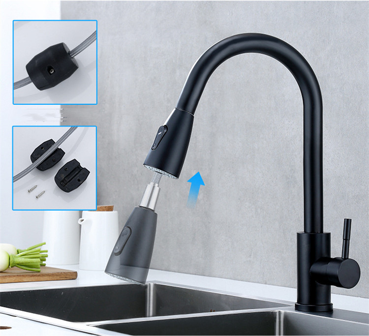 Title 4, Kitchen Pull Hot And Cold Water Faucet Stainles...