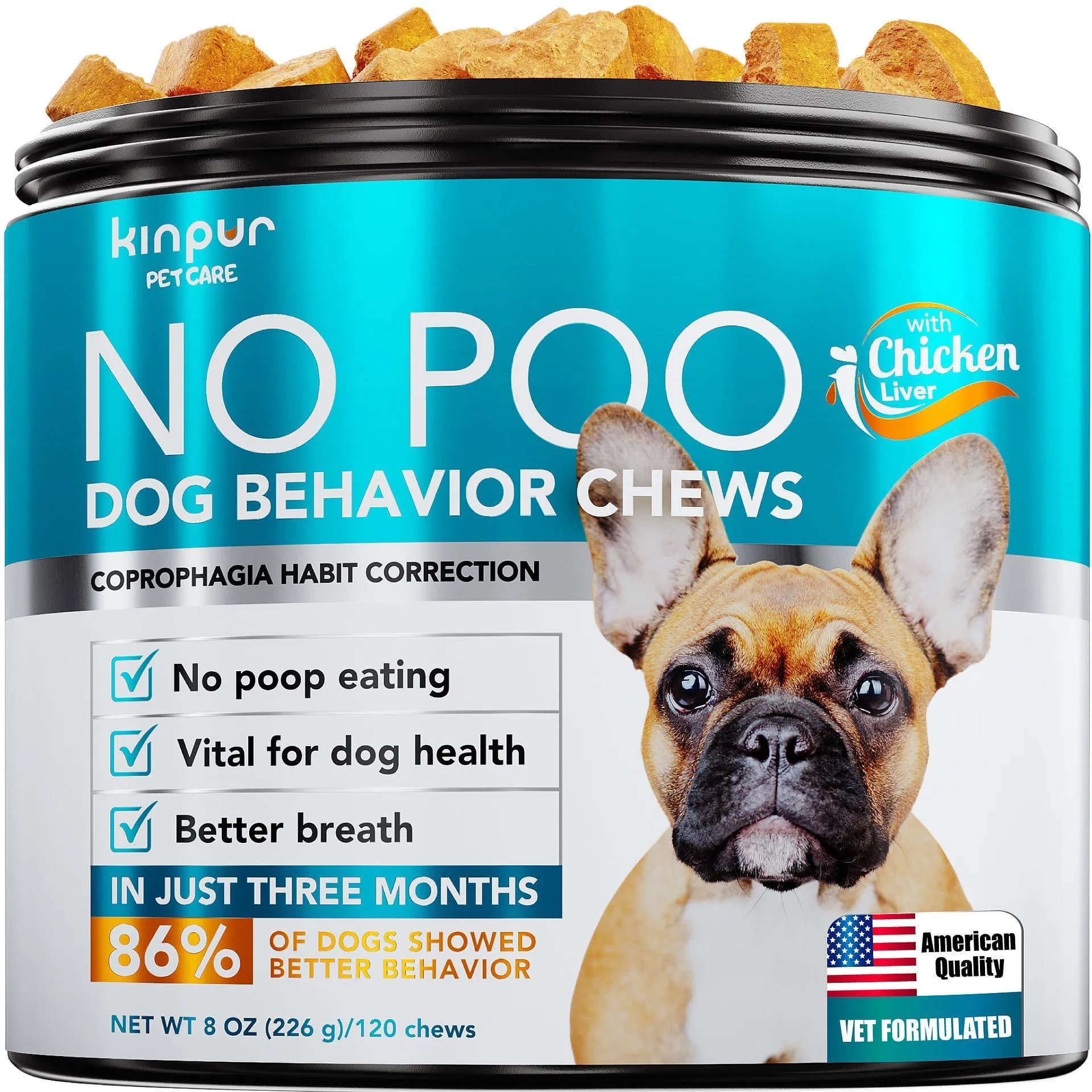 ขนมหมาเลิกกินอุจจาระ No Poo Chews โปรไบโอติกส์และเอนไซม์ย่อยอาหาร ช่วยลดกลิ่นปาก เสริมสุขภาพระบบย่อยอาหาร สำหรับสุนัขทุกพันธุ์ 180 ชิ้น