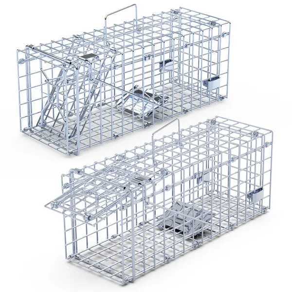 Foldable Rat Trap Cage Humane Live Rodent Trap Cage Galvanized Silver - Shop at LoveMi