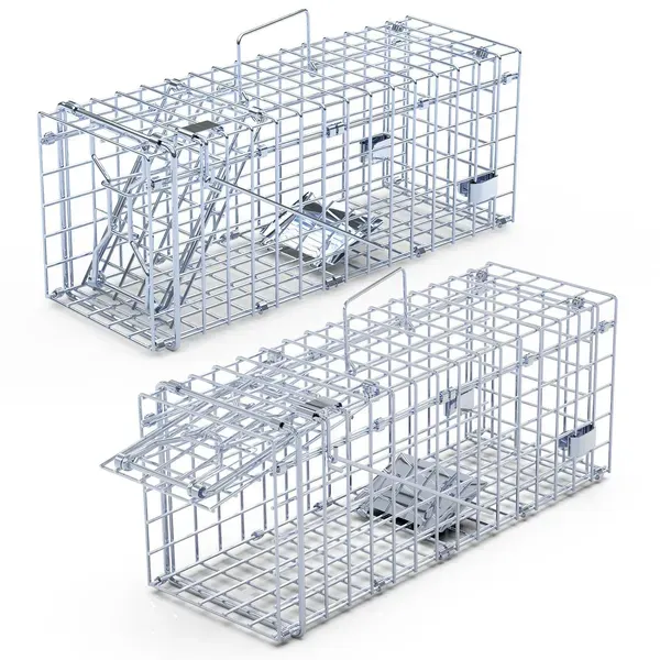 Foldable Rat Trap Cage Humane Live Rodent Trap Cage Galvanized Silver - Shop at LoveMi