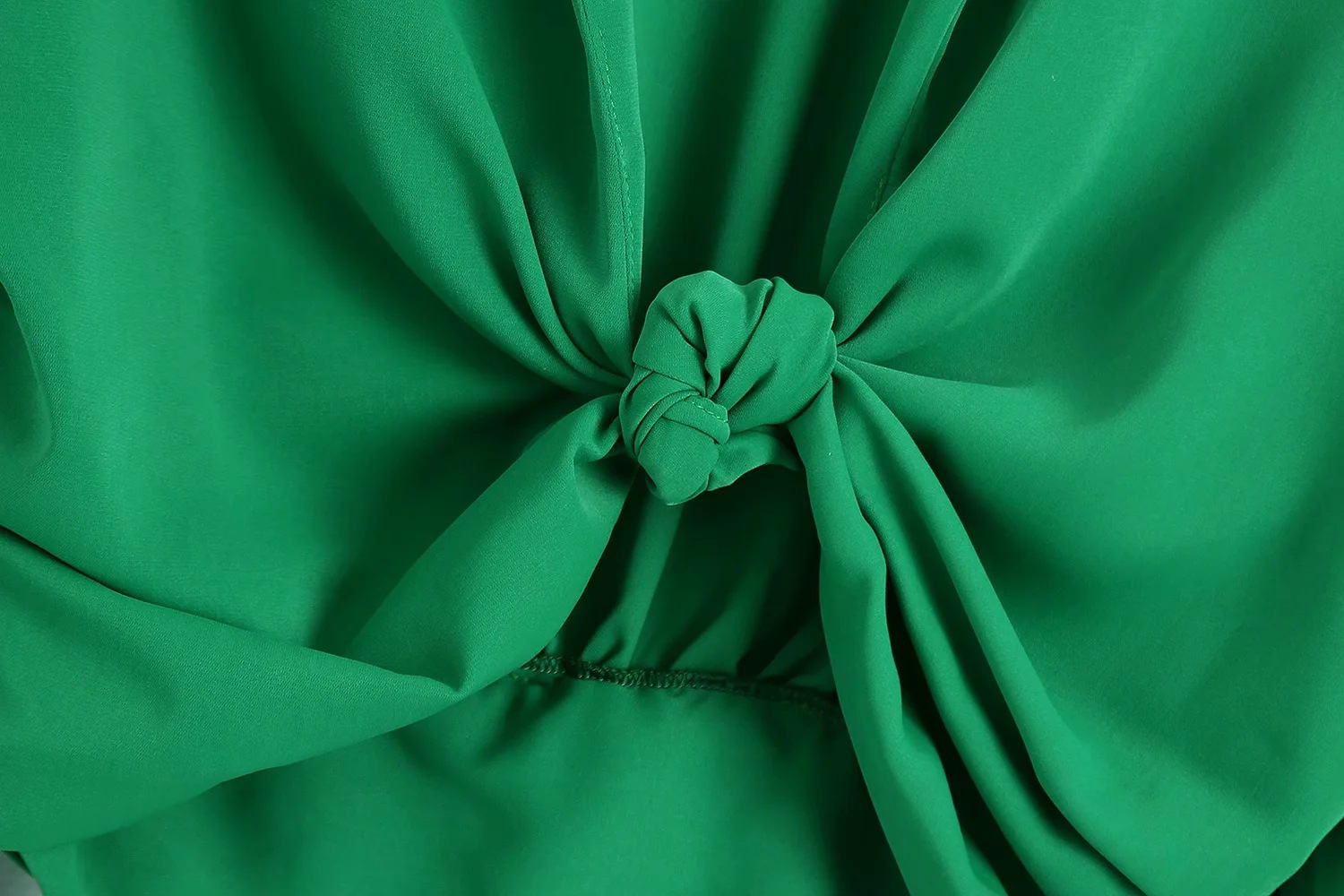 Women's Side Zipper Long Sleeve Top Fashion Knotted Cropped Top