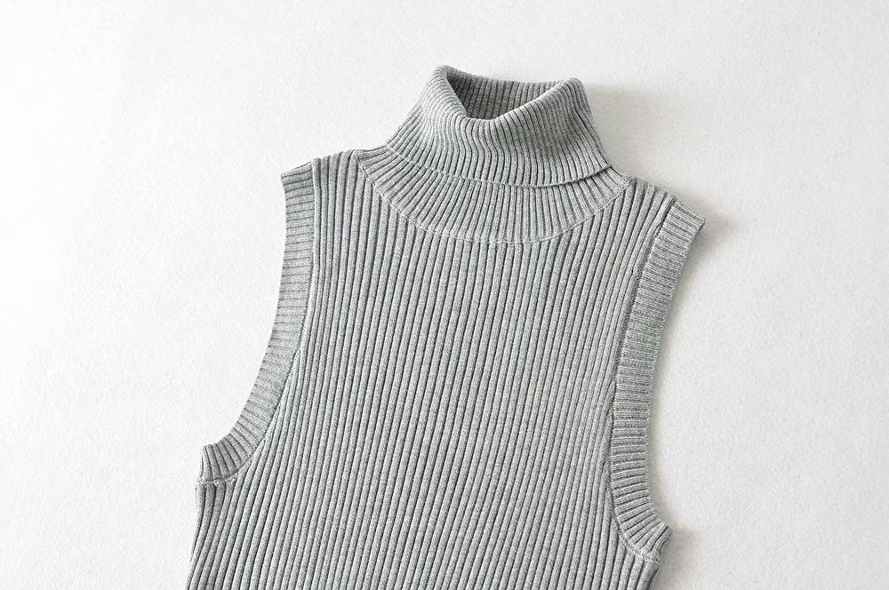 New European and American slim-fitting high-neck thick knitted T-shirt