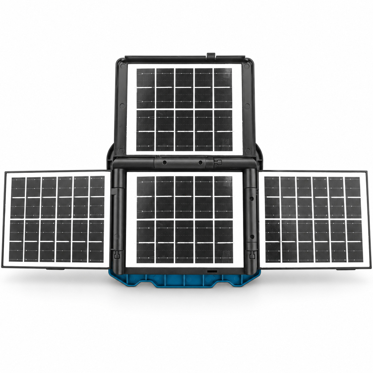 Solar Powered Rechargeable Battery Display Power Bank Function LED Work Light W8151 1 Blue 2000LM