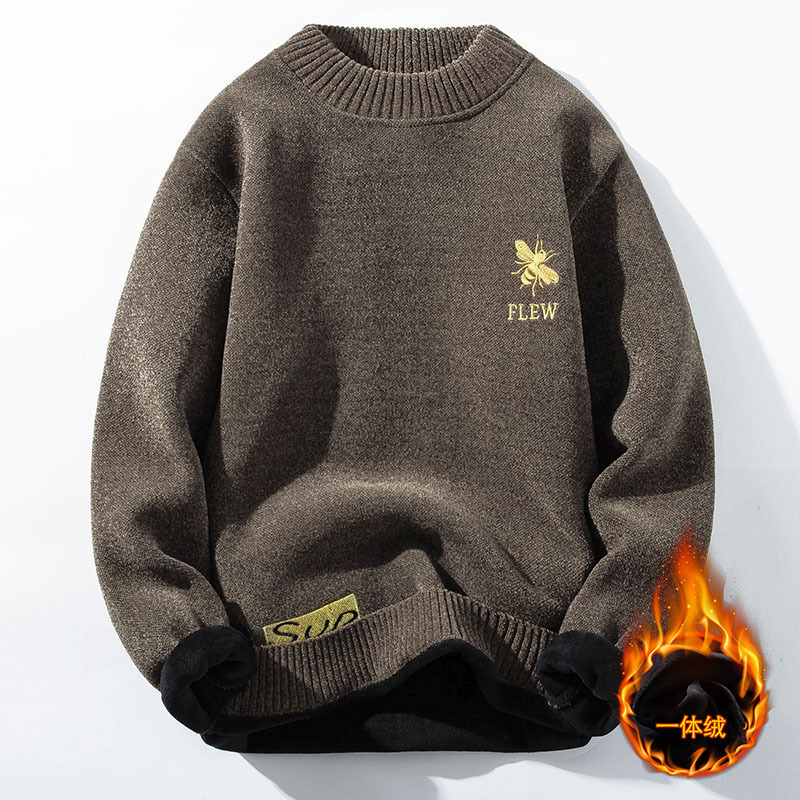 Half High Collar Plus Velvet Padded Sweater