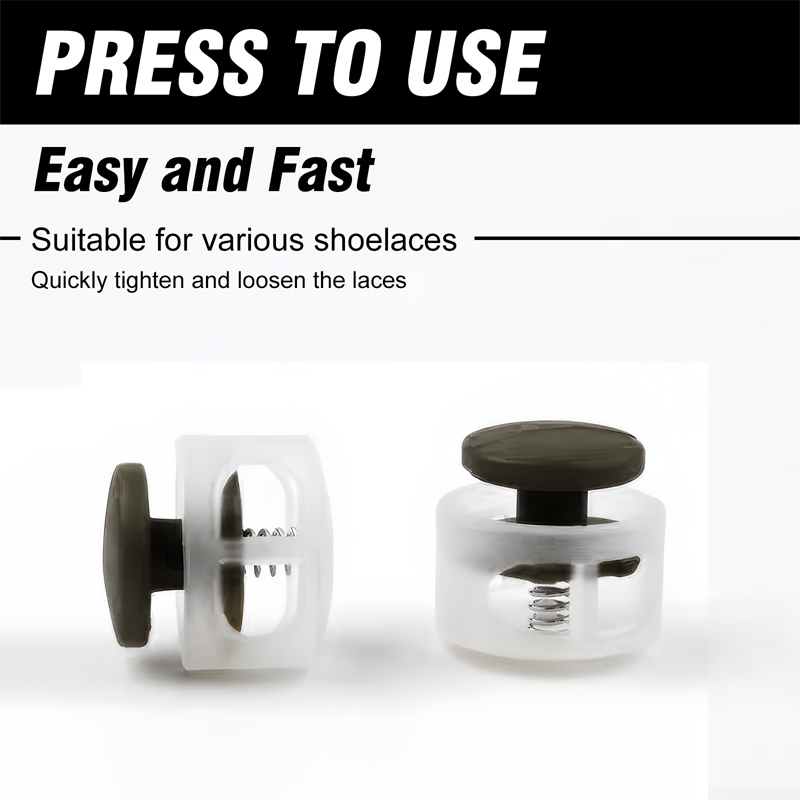 1 Set Of Plastic Shoe Buckles, Comfortable And Fast, Suitable For Children With Lockable Sports Shoes, Sports Shoelaces, Braided Elastic Shoelaces Black Laces