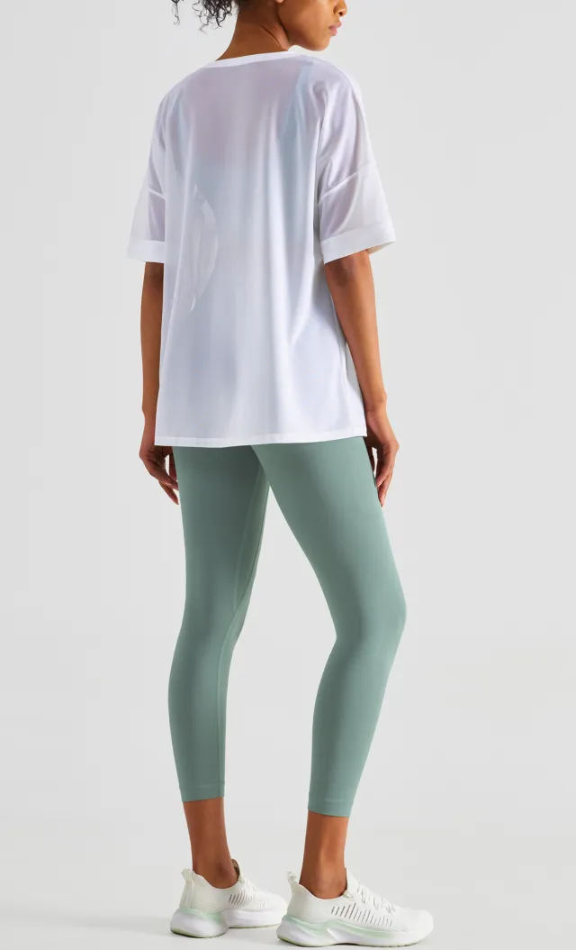 Yoga Fitness Loose Moisture Wicking Quick Dry Top White - Shop at LoveMi