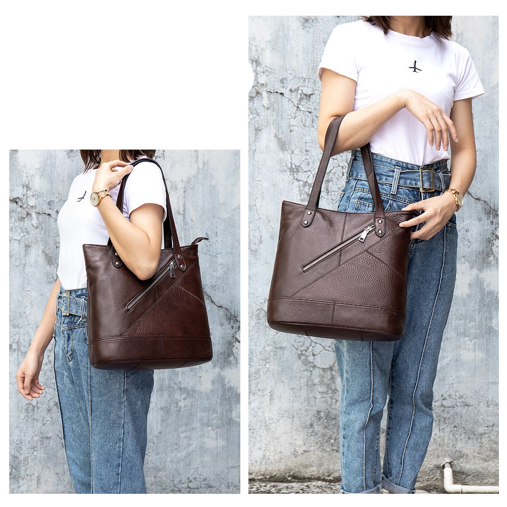 Title 4, Ladies Hand Bucket Bag Large Capacity Genuine L...