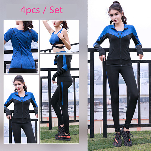 Women's Running Fitness Yoga Fitness Exercise Four-piece Set
