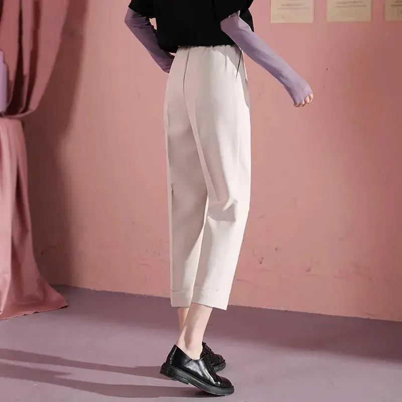 New Drape Cigarette High-waist Carrot Harem Pants