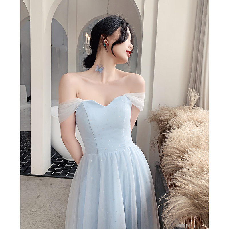 One-Shoulder Mesh Maxi Dress