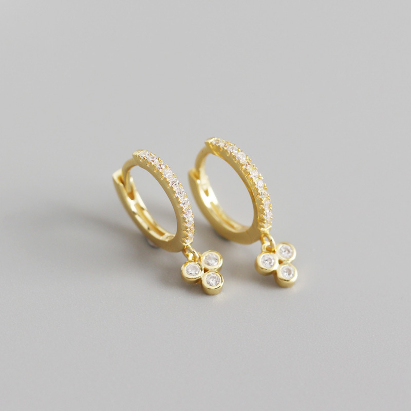 Geometric Triangle Diamond All-match Earrings Ear Buckles